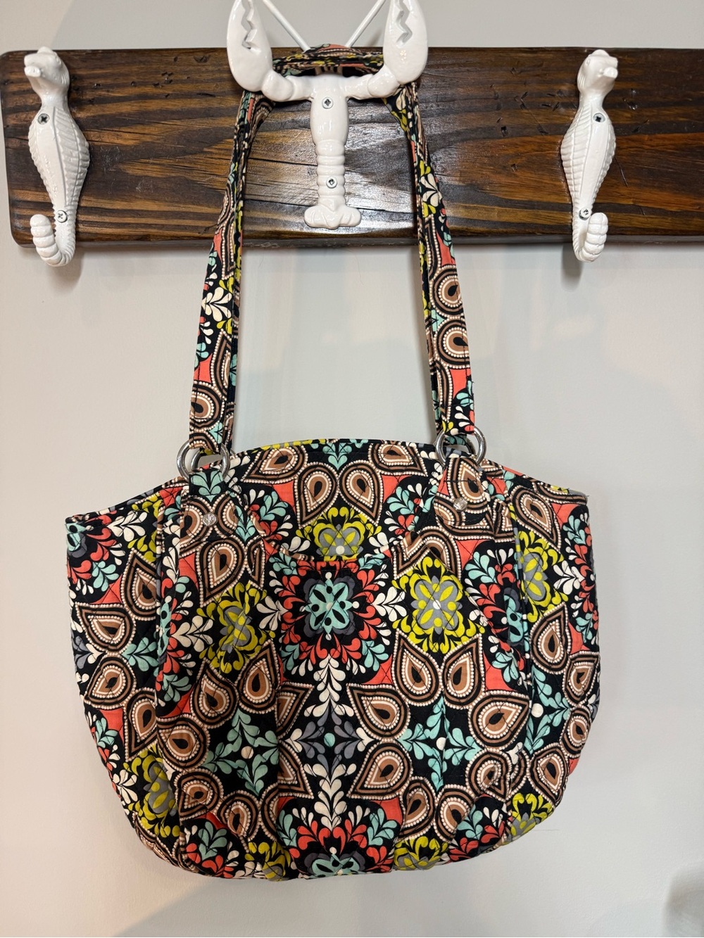 Vera Bradley Sierra Quilted Shoulder Bag Multicolor Paisley